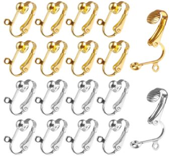 40pcs Clip on Earring Converter with Easy Open Loop, Granmp Clip Earring Findings for Jewe