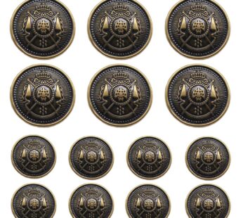 YaHoGa 14 Pieces Antique Metal Buttons 15mm 20mm Blazer Buttons Set for Blazers, Suits, Sp