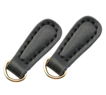 NX Garden 2pcs Genuine Leather Zipper Pulls Black Pull Strap Cord Zipper Pullers Durable B