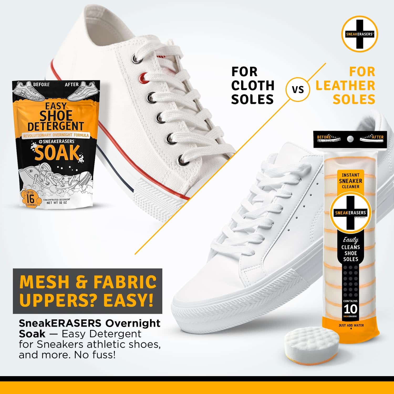SneakERASERS Instant Sole and Sneaker Cleaner, Premium, Disposable, Dual-Sided Sponge for - Image 6