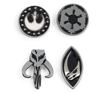Star Wars The Mandalorian Symbols 4-Piece Enamel Pin Set | Base Metal Pins