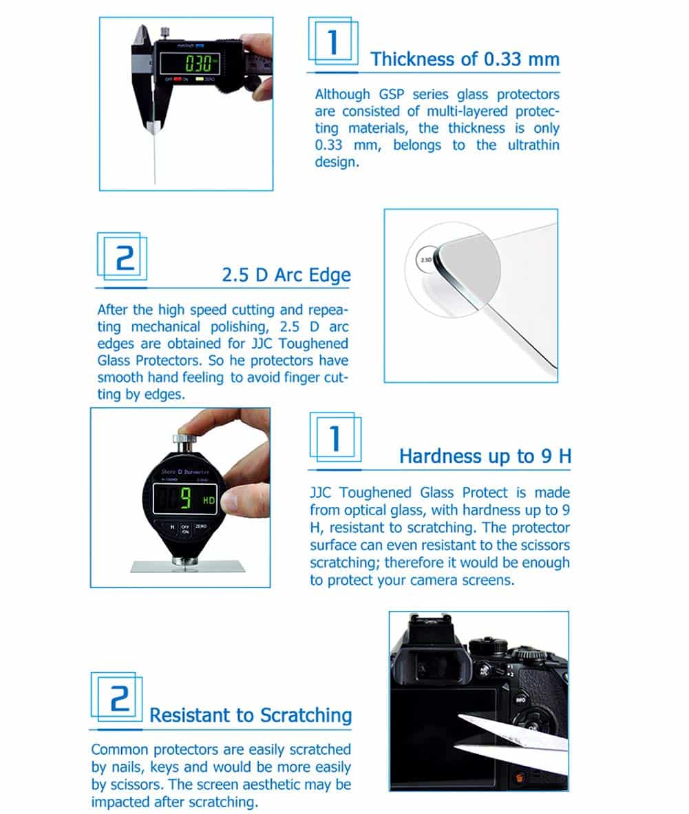 JJC 0.01" Ultra-Thin Optical Glass LCD Screen Protector for Fuji X100V X-T4, 9H Hardness, - Image 3