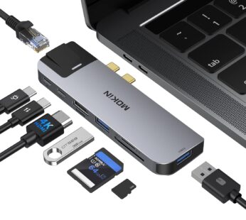 MOKiN USB C Multiport Adapter Hub Mac Dongle for MacBook Pro/Air with 4K HDMI Port, Gigabi