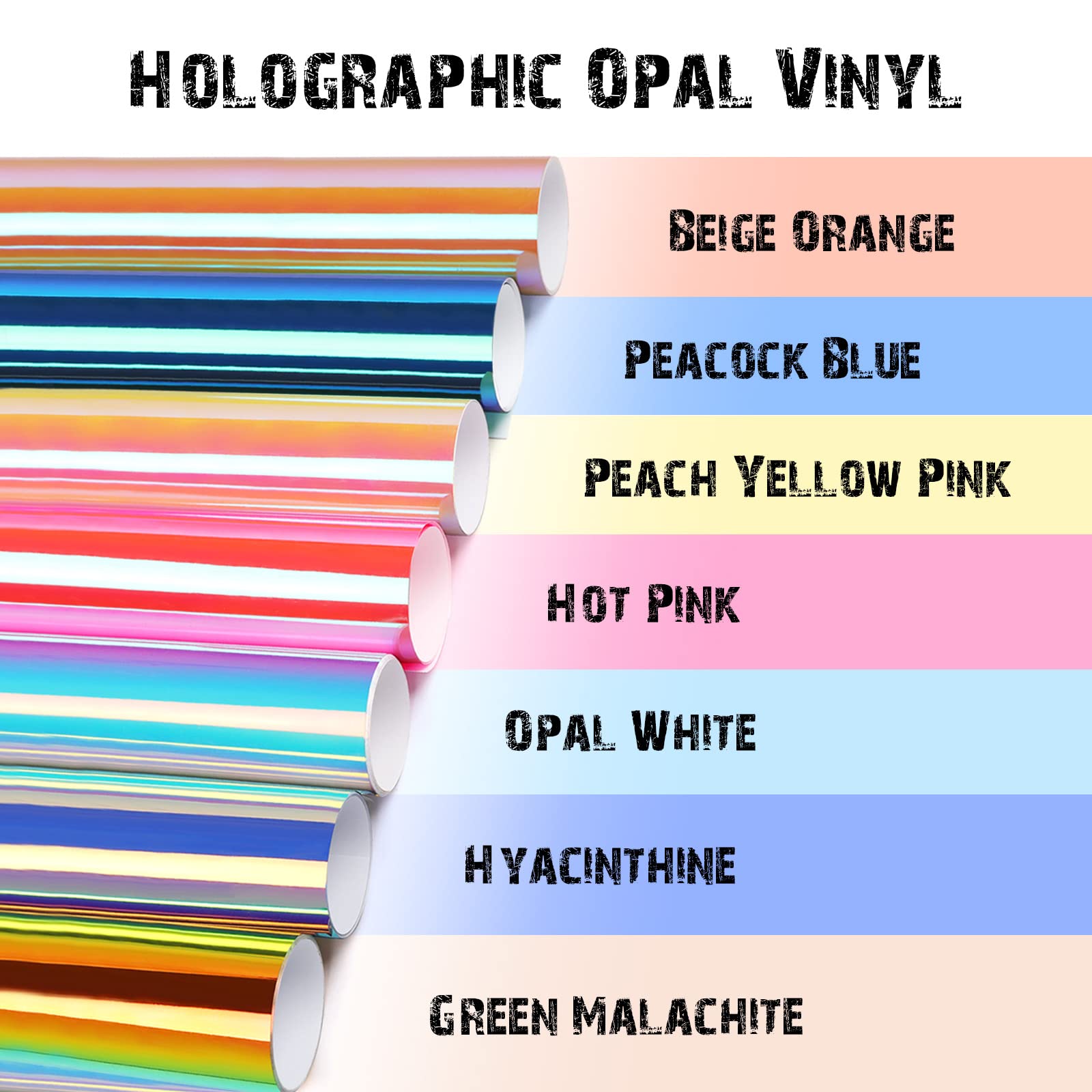 TECKWRAP Holographic Opal Craft Vinyl 12" x 12" 7 Sheets/Pack for Craft Cutters,Sign Plott - Image 3