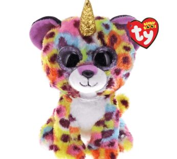 ty 36284 15 cm Giselle Leopard W/Horn-Beanie BOOS, Multicolored, One Size
