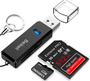 SD Card Reader, Beikell High-Speed USB 3.0 SD/Micro SD Card Reader Memory Card Adapter-Sup