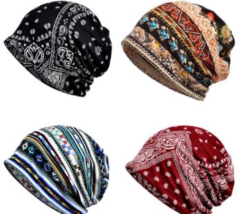 4 PCS Women Baggy Slouchy Beanie Chemo Hat Cap Slouchy Snood Hat Cancer Headwear