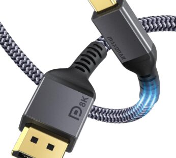 Maxonar USB C to DisplayPort VESA Certified, 8K 60Hz Non-Bidirectional Type C to DP Cable