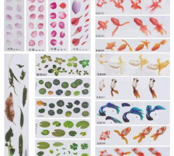 OLYCRAFT 18 Sheets 3D Goldfish Film Stickers Koi Pond Painting Stickers Goldfish Resin Sti