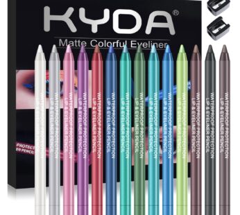Ownest 14 Colors Eyeliner Pen Set,Pearl Eyeliner Kit Metallic Eyeliner Pencil Glitter Eyel