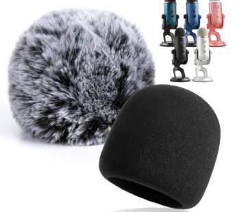 YOUSHARES 2PCS Blue Yeti Pop Filter for Blue Yeti Microphone, Yeti Foam Windscreen with De