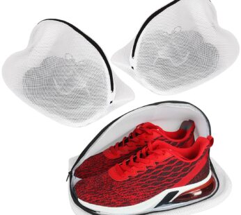 Vivifying Shoe Washing Bag, Set of 3 Mesh Shoe Laundry Bags with Zip Closure for Sneakers,