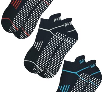 RATIVE Anti Slip Non Skid Barre Yoga Pilates Hospital Ankle Socks with grips for Adults Me