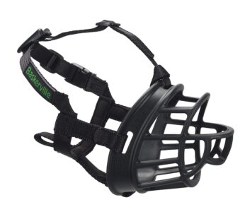 BASKERVILLE ULTRA MUZZLE – Patented Humane Design, Breathable, Dog can Pant and Drink, Adj