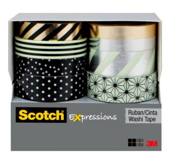 Scotch Expressions Washi Tape Multi Pack, 8 Rolls, Great for Gift Wrapping, Metallic Dots