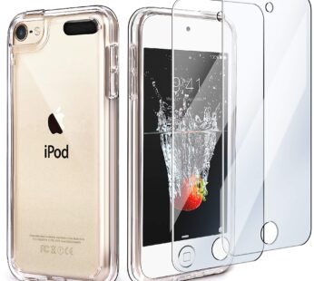 IDWELL iPod Touch 7 Case Clear, Touch 6 Touch 5 Case with 2 Screen Protectors, Clear Slim