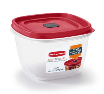 Rubbermaid Easy Find Vented Lid Food Storage Containers, 7-Cup, Red