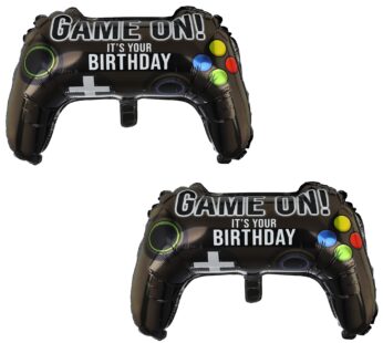 2 Pcs Video Game Controller Mylar Balloon Theme Party Boys Gaming Birthday Decorations