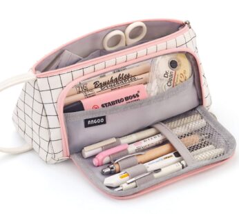 EASTHILL Large Capacity Colored Canvas Storage Pouch Marker Pen Pencil Case Simple Station