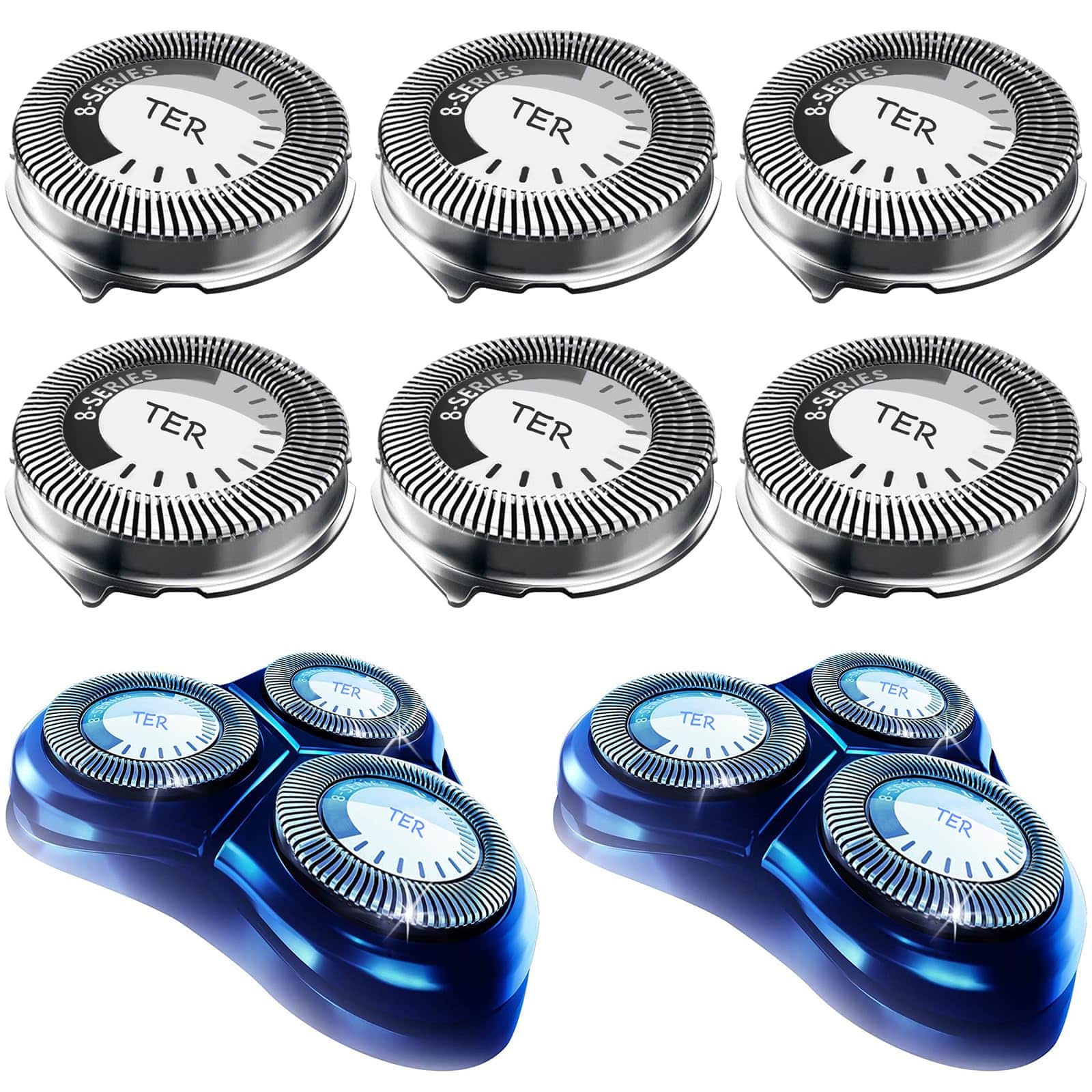 HQ8 Replacement Heads for Philips Norelco Shavers, HQ8 Heads Upgraded, 6-Pack