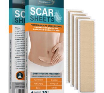 NUVADERMIS Silicone Scar Sheets – Extra Long Scar Sheets for C-Section, Tummy Tuck, Keloid