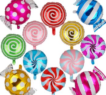 Sweet Candy Balloon Set Candies Theme Swirl Helium Mylar Foil Balloons Party Birthday Deco