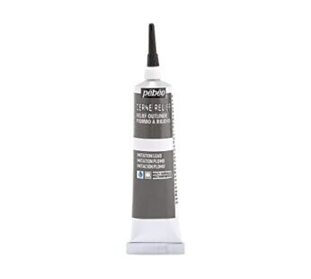 Pebeo Vitrail, Cerne Relief Dimensional Paint, 37 ml Tube with Nozzle – Imitation Lead, 1.