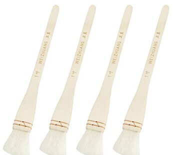ZYAMY Creative Mark Hake Paintbrush Set 4pcs 1 Inch Professional Soft White Goat Hair Stit
