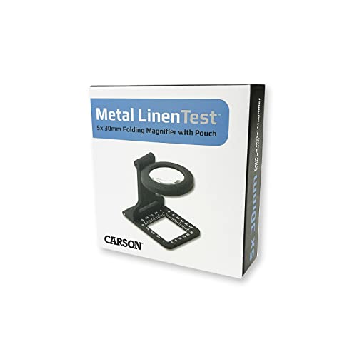 Carson Metal Linen Test Magnifier 5x Power 30mm Glass Lens (LT-80) - Image 2