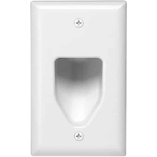 Eaton 35M1W-SP-L 1-Gang Recessed Multimedia Cable Wall Plate, White - Image 2
