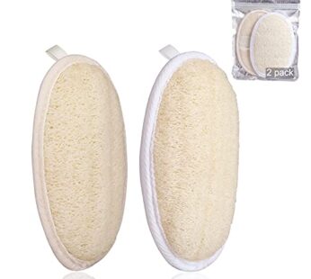 2 Pack Exfoliating Shower Loofah Sponge Pads, Body Scrubber for Men Women Removing Dead Sk