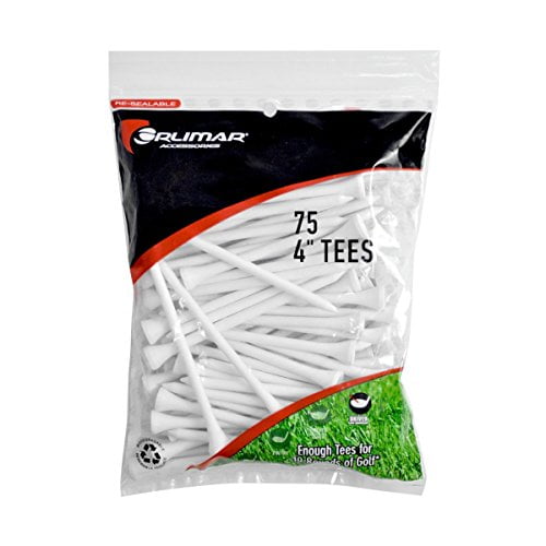 Orlimar 4-Inch Tall Extra Long Wood Driver Golf Tees, White (75-Pack)