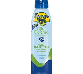 Banana Boat Ultra Defense Clear Sunscreen Spray SPF 100, 6oz | Lightweight Sunscreen, Bana