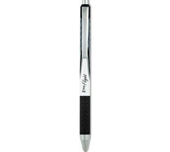 Zebra Pen Z-Grip Flight Retractable Ballpoint Pen, Bold Point, 1.2mm, Black Ink, 12-Count
