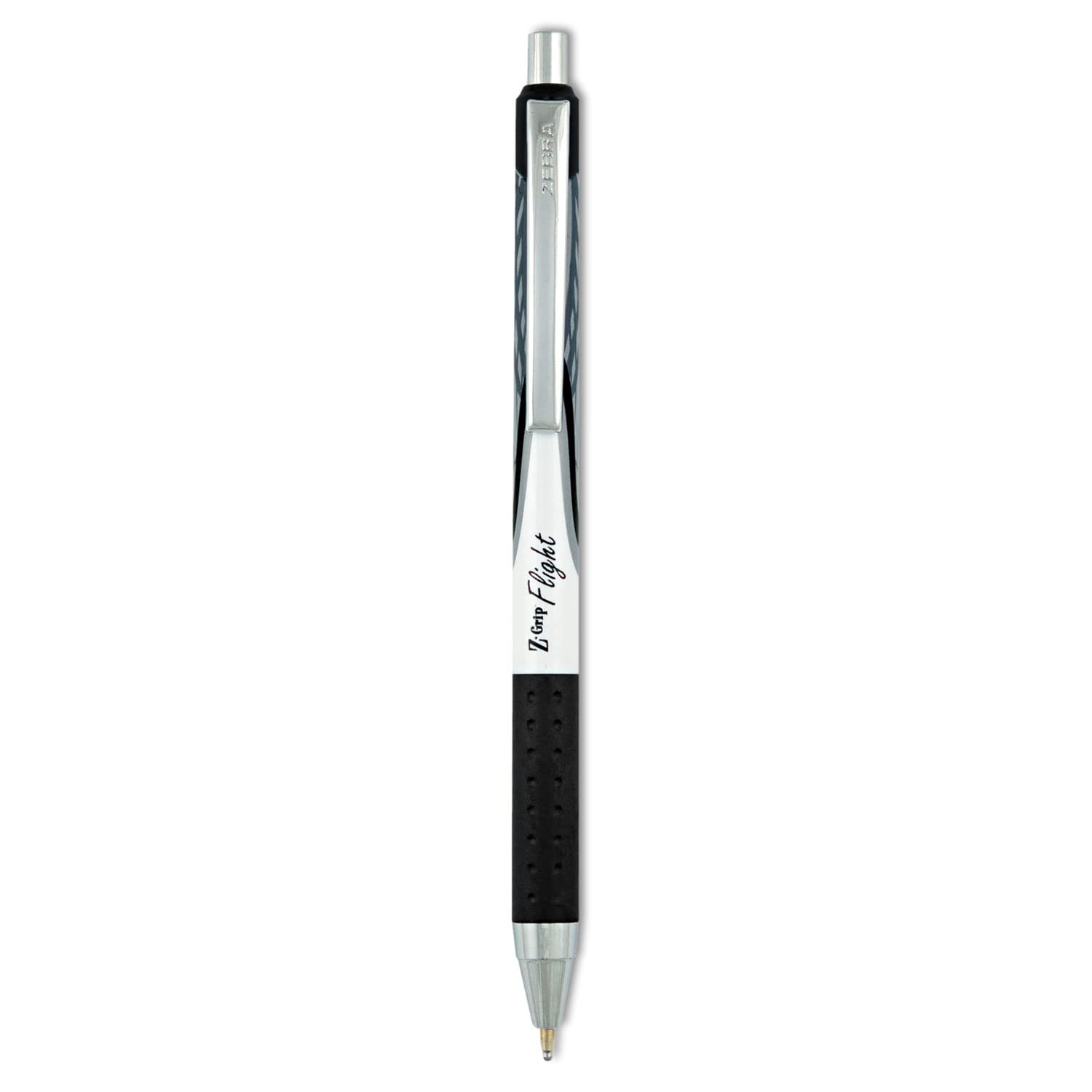 Zebra Pen Z-Grip Flight Retractable Ballpoint Pen, Bold Point, 1.2mm, Black Ink, 12-Count