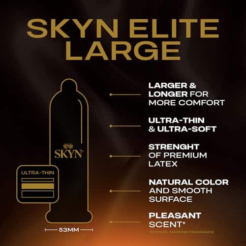 SKYN Elite Large Non-Latex Condoms, 12 Count - Image 6