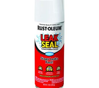 Rust-Oleum 267970 LeakSeal Flexible Rubber Coating Spray, 12 Ounce, White, 12 Fl Oz