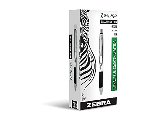 Zebra Pen Z-Grip Flight Retractable Ballpoint Pen, Bold Point, 1.2mm, Black Ink, 12-Count - Image 2