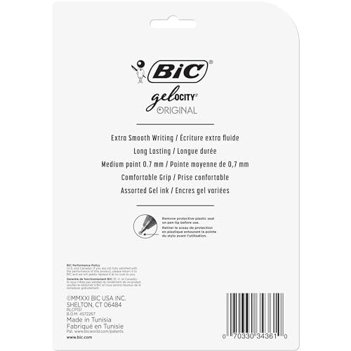 BIC Gelocity Original Assorted Colors Gel Pens, Medium Point (0.7mm), 15-Count Pack, Retra - Image 3