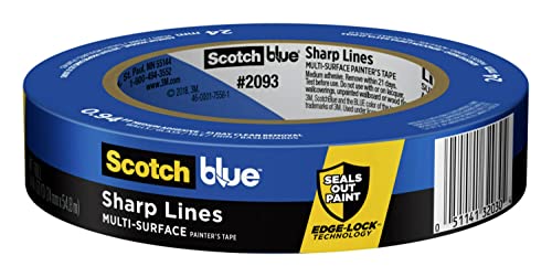 ScotchBlue Sharp Lines Multi-Surface Painter's Tape, 0.94 Inches x 60 Yards, Blue, Paint T