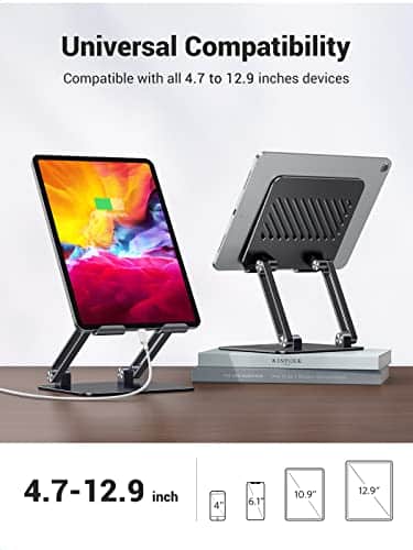 UGREEN Tablet Stand Holder for Desk Dual Rod Support Aluminum Tablet Holder Adjustable Mul - Image 6