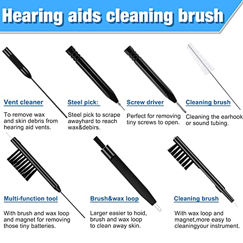 12 Pieces Hearing Aid Cleaning Tools Hearing Aid Cleaning Kit Hearing Aid Case Cleaner Kit - Image 3