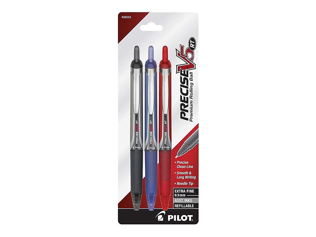 PILOT Precise V5 RT Refillable & Retractable Liquid Ink Rolling Ball Pens, Extra Fine Poin