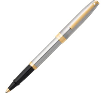 Sheaffer Sagaris Rollerball Pen, Brushed Chrome, Gold Tone Trim (E1947351)