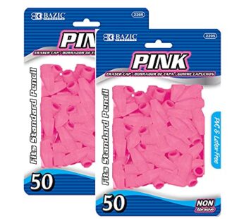 BAZIC Pink Eraser Top, Latex Free Pencil Tops Erasers, Arrowhead Caps Erasers for Kids Stu