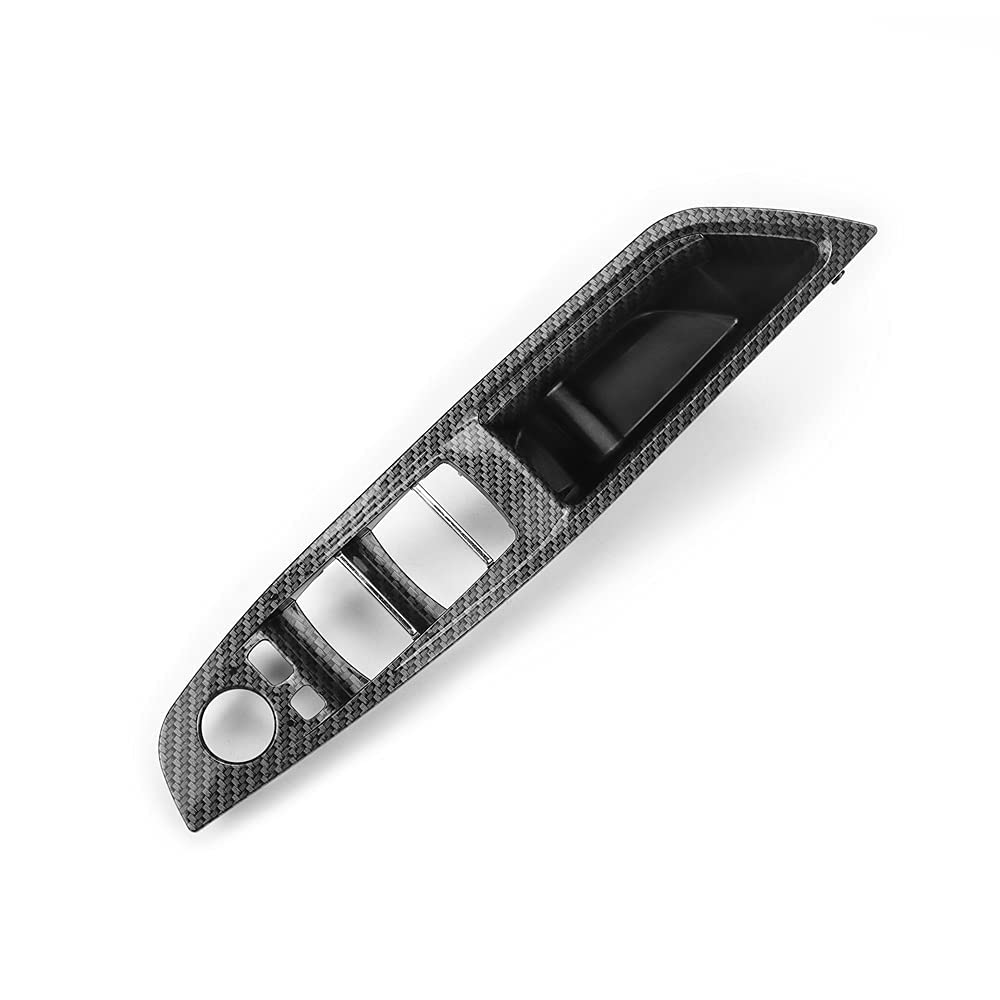 FEXON Carbon Fiber Window Switch Armrest Panel, Inner Door Pull Handle Trim Cover Kits Rep - Image 4