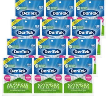 DenTek Deep Clean Bristle Picks, Removes Food & Plaque, 100 Count, Pack of 12