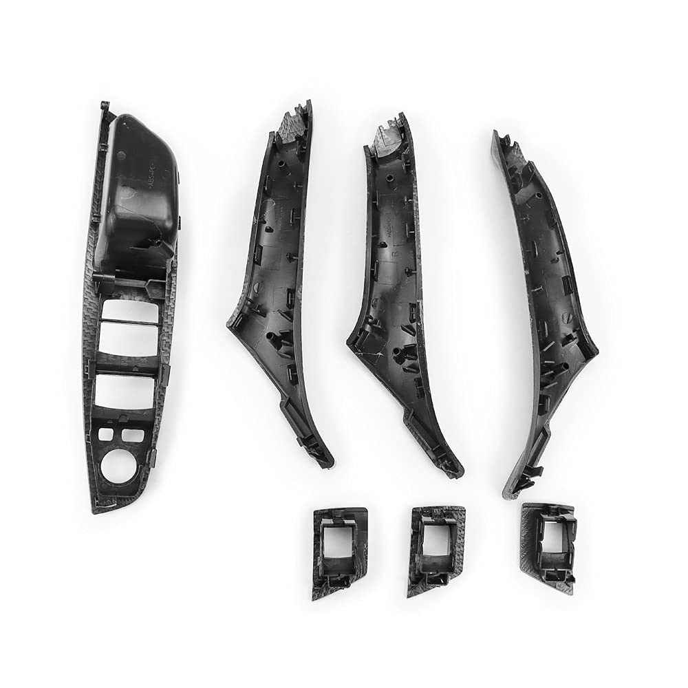 FEXON Carbon Fiber Window Switch Armrest Panel, Inner Door Pull Handle Trim Cover Kits Rep - Image 6