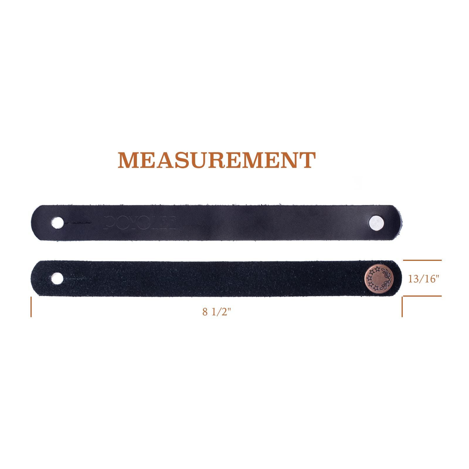 POYOLEE Leather Guitar Neck Strap Button Guitar Headstock Strap Tie, Black/Anti Copper - Image 7