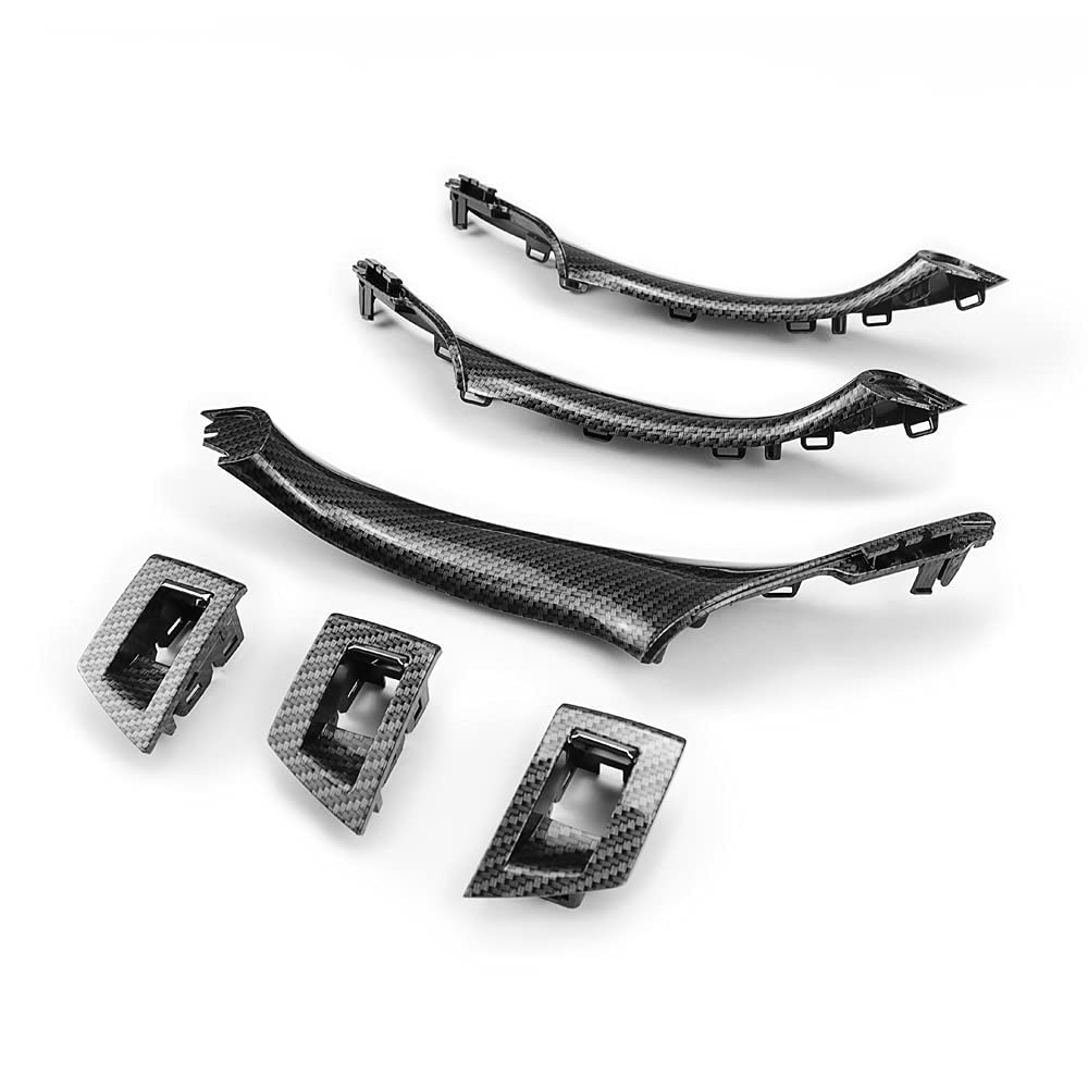 FEXON Carbon Fiber Window Switch Armrest Panel, Inner Door Pull Handle Trim Cover Kits Rep - Image 5